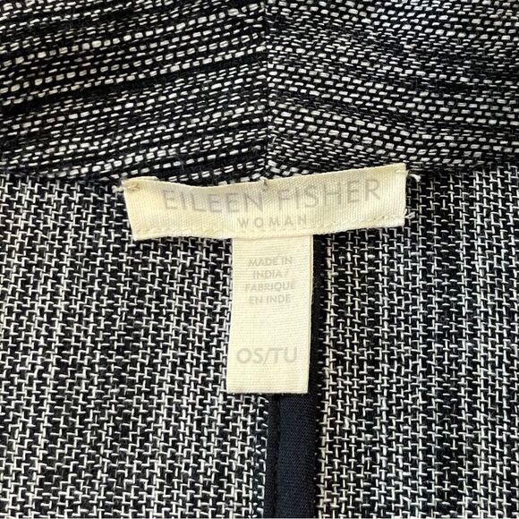 Eileen Fisher Woman Organic‎ Cotton Hazy Block Long Line Lightweight Coat, OS - Picture 8 of 11